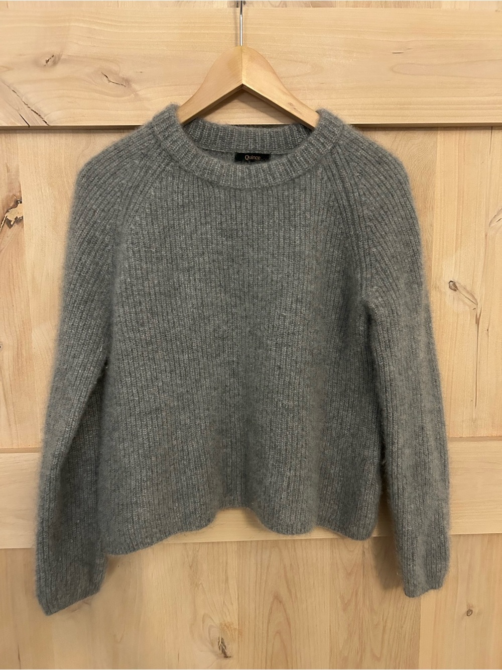 Quince Women’s Mongolian Cashmere Fisherman Crewneck Sweater, Large, EUC